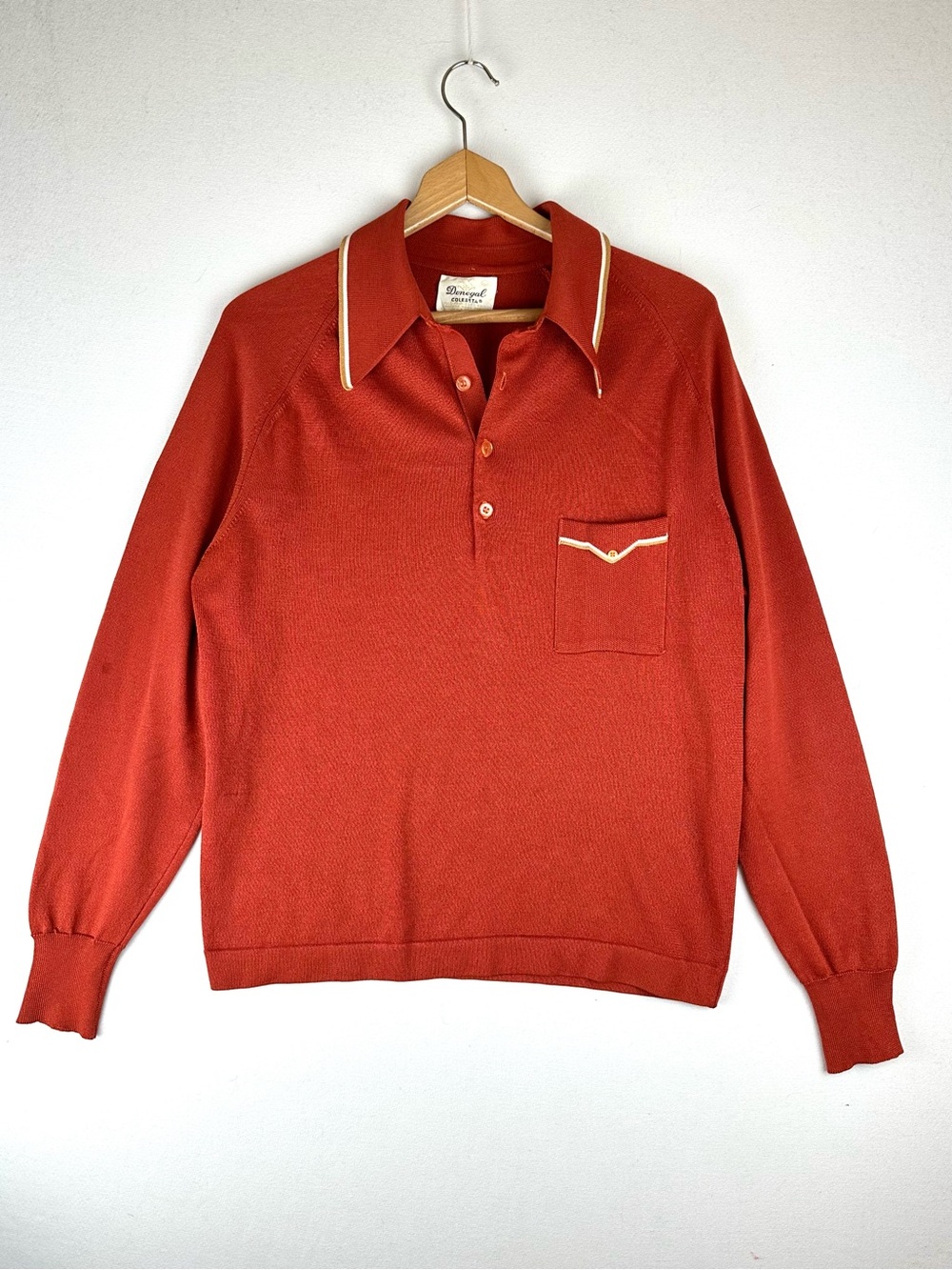 Vintage Donegal Coleseta Polo Knit Sweater Retro